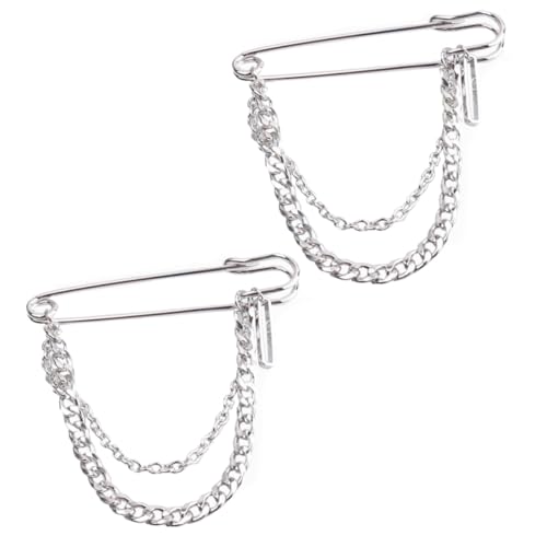 PartyKindom 2 Stück Stilvolle Kettenbrosche Schicke Broschennadel für Kleidung Partys und Accessoires Einfaches und Design von PartyKindom