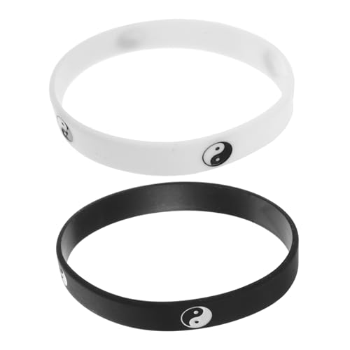 PartyKindom 2 Stück Tai Chi Silikon armbänder Sportlich Stilvoll für Herren Damen Street Dance Wristbands Sichere Passform Vielseitig für Alltag und Training von PartyKindom