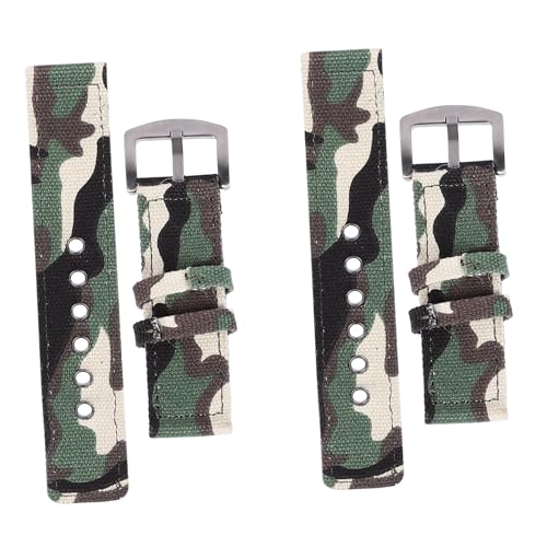 PartyKindom 2 Stück Teiliges Camouflage Uhrenarmband aus Robustem Nylon Canvas Verstellbares Bequemes Armband für Herren und Damen Sportlicher Stil Langlebig und Modisch Geeignet für Freizeit von PartyKindom