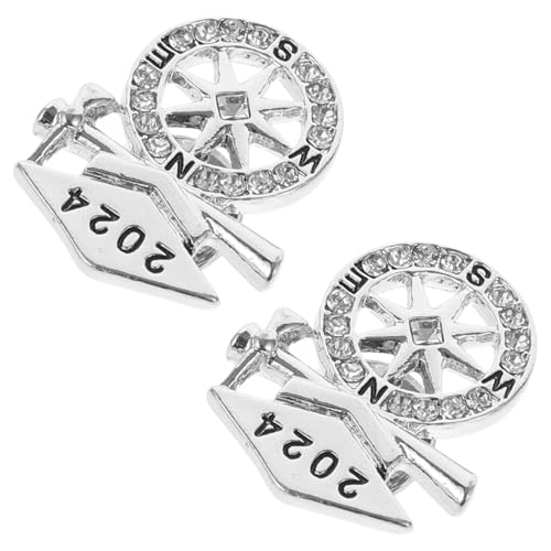 PartyKindom 2 Stück Teiliges Doktorhut Broschen Metall Anstecknadeln Abschlussfeier Langlebig Widerstandsfähig für Damen und Herren Stilvolles von PartyKindom