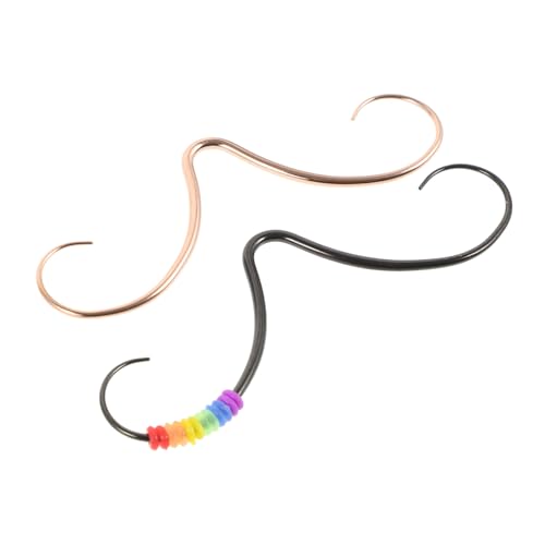PartyKindom 2 Stück Teiliges Edelstahl Septum Ring Schnurrbart Design Nasenpiercing Schmuck Modisch Bequem Sicher für Damen und Herren Rosa Gold PartyKindom 2 Stück Teiliges Edelstahl Septum Ring Schnurrbart Design Nasenpiercing Schmuck Modisch Bequem Sicher für Damen und Herren Rosa Gold von PartyKindom