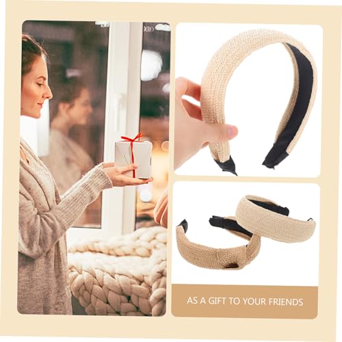 PartyKindom 2 Stück Teiliges Geflochtenes Raffia Haarband Retro Stil Zartes Handgefertigtes Stirnband Weiches Haarband Damen für Party Alltag und Fotos Modischer Haarschmuck von PartyKindom