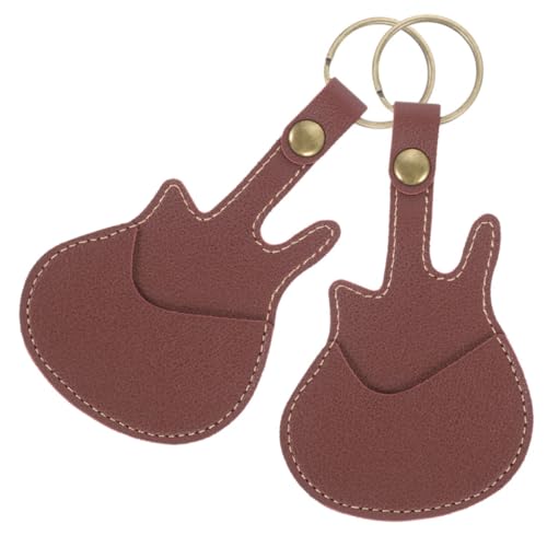 PartyKindom 2stücke Gitarrenplektrumhalter-schlüsselanhänger Tragbare Tasche Für Gitarrenplektren Schlüsselring-Tasche Aufbewahrungstasche-Organizer Aus Leder Gefertigt Zum Schutz Vor von PartyKindom