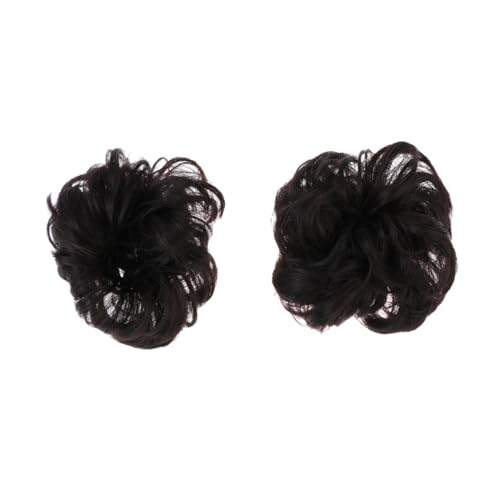 PartyKindom 2 Stück Teiliges Haar Plateau Tool mit Synthetischem Haar Braun Schwarzer Dutt Haarschmuck für Frauen und Mädchen Chignon zur Einfachen Hochsteckfrisurgestaltung von PartyKindom