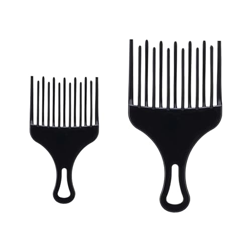 PartyKindom 2 Stück Teiliges Haarkamm Breitzahnig Extra für Dickes Langes Haar Glatte Zähne für Sanftes Entwirren Langlebiges Material Herren Styling Friseur Salon Zubehör von PartyKindom