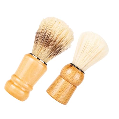 PartyKindom 2 Stück Teiliges Herren Rasierpinsel aus Holzgriff und Premium Nylonborsten Langlebiger Bartpflege pinsel für Reisen Salon und Zuhause Praktische und Komfortable Bartpflege für von PartyKindom