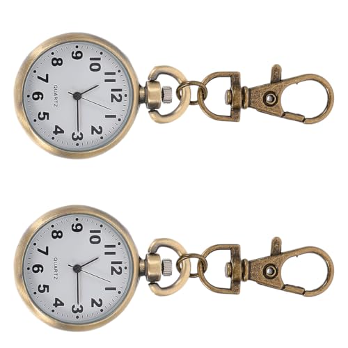 PartyKindom 2 Stück Teiliges Krankenschwesteruhr mit Schlüsselanhänger Analoge Tragbare Ansteckuhr für Pflegepersonal Ärzte und Studenten Langlebig Leicht Ablesbar Praktisches Geschenk für von PartyKindom