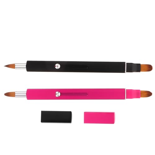 PartyKindom 2 Stück Teiliges Lippenpinsel Einziehbar Doppelseitig mit Schutzkappe Tragbarer Kosmetik Lippenapplikator für Präzises Auftragen von Lippenstift und Lipgloss Geeignet für Damen von PartyKindom