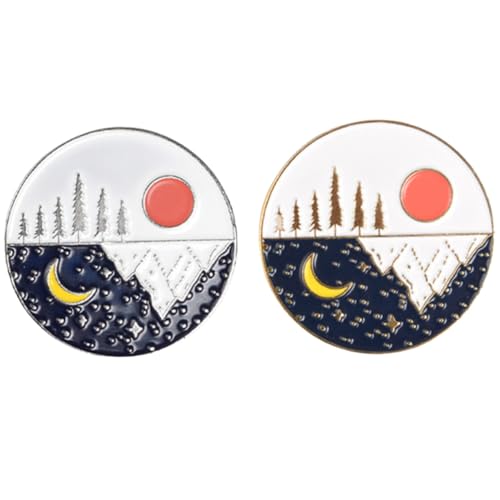 PartyKindom 2 Stück Teiliges Mond Sonne Filigrane Anstecknadeln mit Glänzender Oberfläche Verschleißfest Stilvolle Schmuck broschen für Damen und Herren Vielseitig für Kleidung Taschen Feiern von PartyKindom