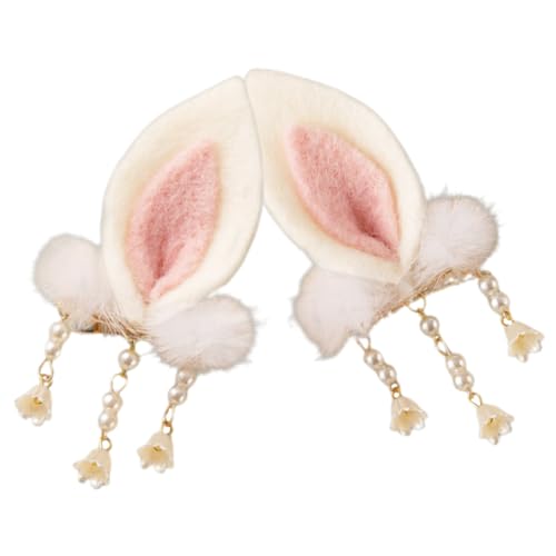 PartyKindom 2 Stück Teiliges Plüsch Bunny Ear Haarklammern für Mädchen Niedliche Haarspangen mit Metallclip Geeignet für Alltag Partys Fotoshootings Vielseitiger Haarschmuck für Dickes und von PartyKindom