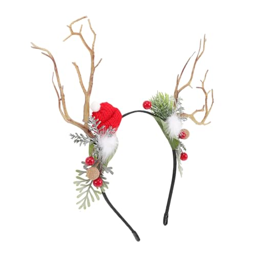 PartyKindom 2 Stück Teiliges Rentiergeweih Haarreif Weihnachtskopfschmuck Bequemer Sitz Festliches Party Accessoire für Damen und Herren für Weihnachten und Kostümpartys von PartyKindom