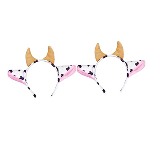 PartyKindom 2 Stück Teiliges Stirnband mit Niedlichen Kuhhörnern Leichtes Bequemes Haarschmuck für Geburtstagsfeiern Halloween Cosplay und Bühnenauftritte Universelle Auffälliges Design von PartyKindom