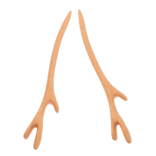 PartyKindom 2 Stück Teiliges Vintage Holz Haarstäbchen Chinesischer Stil Geschnitzte Haarnadeln zur Sicheren Haarfrisur Vielseitiger Haarklammer Halter für Damen Eleganter Haarschmuck von PartyKindom