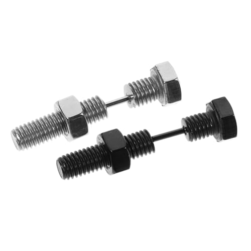 PartyKindom 2 Stück Titanstahl Ohrstecker Schraubverschluss Punk Ear Studs für Herren Damen Robuste Ohrschmuck mit Sicherem Schraubmechanismus Vielseitig für Alltag Konzert Halloween Geeignet von PartyKindom