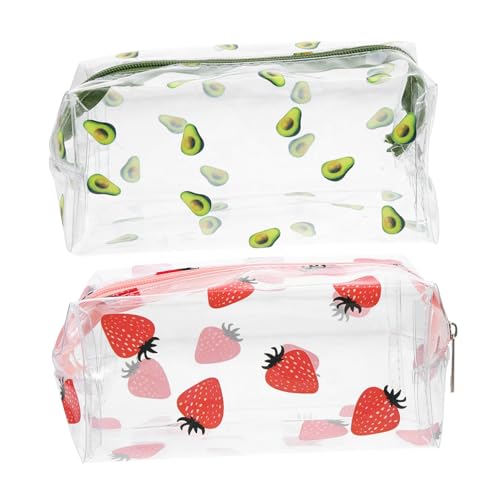 PartyKindom 2 Stück Tragbare Kosmetiktasche Große Kapazität Reise Organizer Makeup Bag mit Reißverschluss Multifunktional Leicht und Robust für Damen Unterwegs von PartyKindom