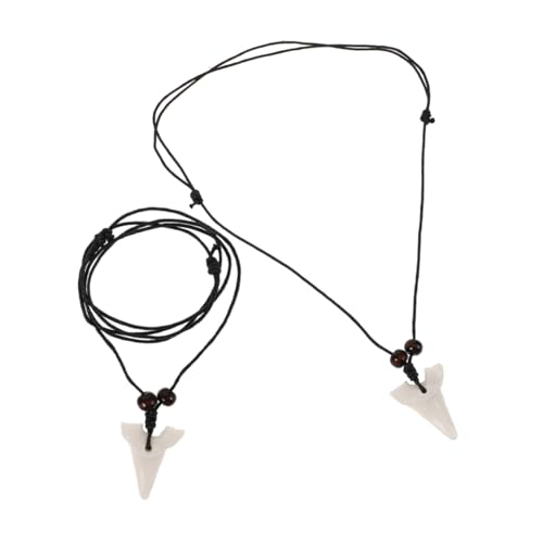 PartyKindom 2 Stück Unisex Halskette mit Künstlichem Haifischzahn Modisches für Damen Herren für Partys Alltagslooks Langlebigem Resin Gefertigt von PartyKindom