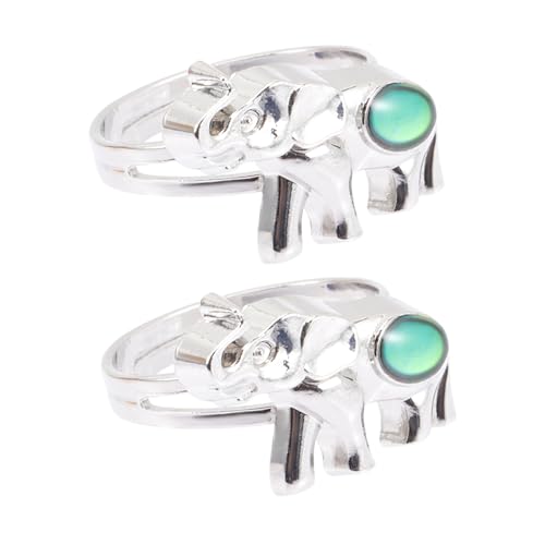 PartyKindom 2 Stück Verstellbare Thermochrom Ringe Stimmungsempfindliche Schmuckstücke aus Hochwertiger Zinklegierung für Kindergeburtstag Festival und Alltag von PartyKindom