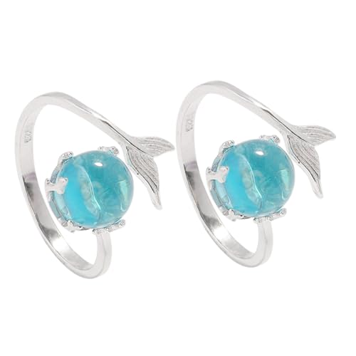 PartyKindom 2 Stück Verstellbarer ring Zinklegierung Offener Fischschwanz Damen Modeschmuck Glanz Statement Schmuck Alltag Party Accessoire PartyKindom 2 Stück Verstellbarer ring Zinklegierung Offener Fischschwanz Damen Modeschmuck Glanz Statement Schmuck Alltag Party Accessoire von PartyKindom