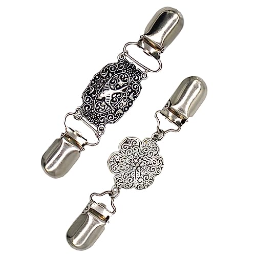 PartyKindom Vintage Brosche 2 Stücke Modische Silikon Schal Schnalle Legierung Corsage Stilvolles Accessoire Für Damen Elegantes Design Für Schals Und Cardigans von PartyKindom