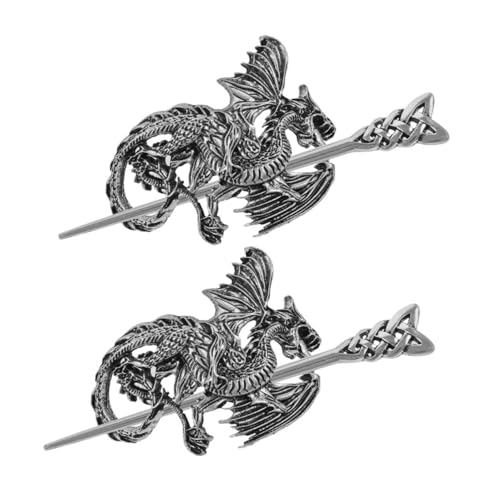 PartyKindom 2 Stück Vintage Drachen Haarnadel Metall Haarstab Für Damen Und Herren Traditioneller Chinesischer Haarschmuck Für Partys Und Hochzeiten Langlebig Und Dekorativ von PartyKindom