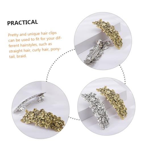 PartyKindom 2 Stück Vintage Haarklammer Damen Blüten Haarspangen aus Langlebigem Klassische Blumen Haarspangen mit Federverschluss für Hochzeit Party Alltag und Festliche Anlässe von PartyKindom