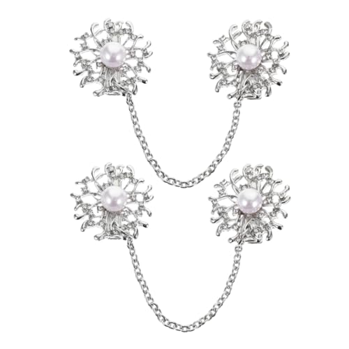 PartyKindom 2stücke Retro-cardigan-kragenclips Aus Legierung Mit Kunstperlen-design Für Damenbekleidung Hemdkragen-reversnadel Und Schalklammer Für Formelle Und Lässige Anlässe von PartyKindom