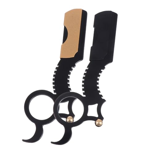 PartyKindom 2 Stück Vintage Rasiermesser Edelstahl Herren Rasierer Bartschneider Haarschneider Salon Rasur Werkzeug Langlebig Rutschfest Multifunktional für Bart Augenbrauen und Haare von PartyKindom