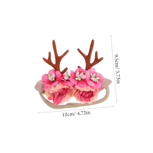 PartyKindom 2 Stück Weihnachtliche Haarbänder Elastische Haarbänder mit Rentiergeweih Dekoration Weiche Stoffmaterialien Komfortabel und Robust Festlicher Haarschmuck für Mädchen von PartyKindom