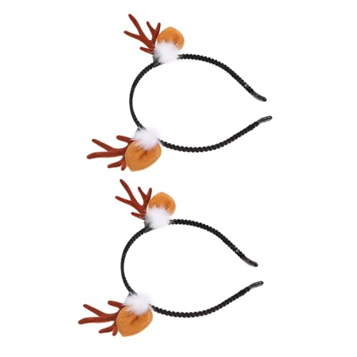 PartyKindom 2 Stück Weihnachtliche Rentiergeweih Haarreif mit Hasenohren Leichtes Festliches Haarschmuck für Damen für Weihnachtsfeier Kostüm Party und Festliche Anlässe von PartyKindom