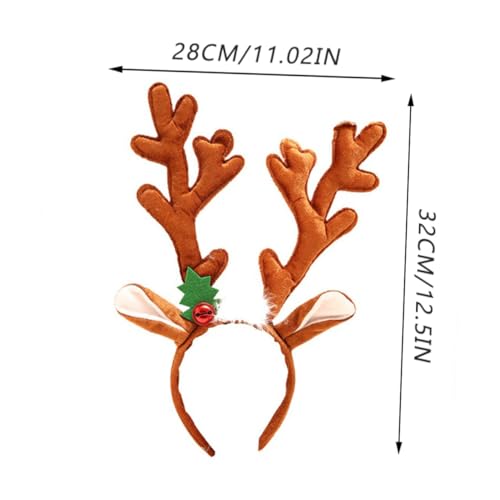 PartyKindom 2 Stück Weihnachtliches Teiliges Rentier Geweih Haarband aus Langlebigem Material Leichter Haarschmuck für Erwachsene Festliches Partyaccessoire für Mädchen und Familienfeiern von PartyKindom