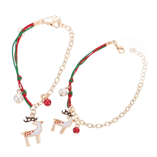 PartyKindom 2 Stück Weihnachts Armbänder mit Anhänger Legierung Festliche Charms Weihnachts Schmuck für Damen Auffällige Handgelenk Dekoration für Party und Alltag von PartyKindom