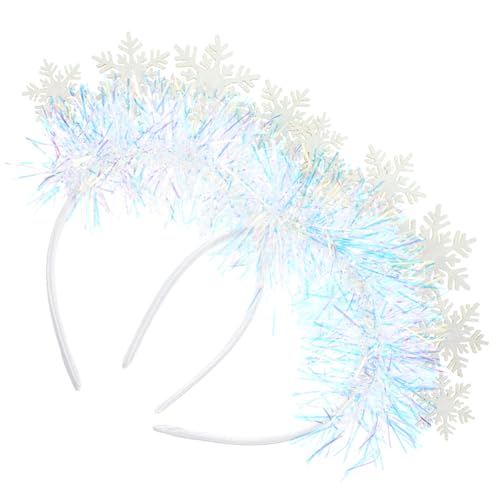 PartyKindom 2 Stück Weihnachtsstirnband Schneeflocken Haarreif Glitzernde Festliche Haarschmuck Party Kostüm Weihnachten Zubehör von PartyKindom