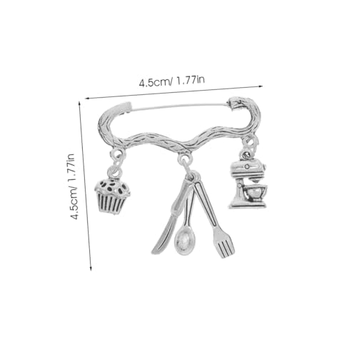 PartyKindom 2 Stück Zinklegierung Bäcker Anstecknadeln Einzigartiges Design Backkunst Geschenk für Frauen Küchenzubehör Tortendeko Backliebhaber Zubehör von PartyKindom
