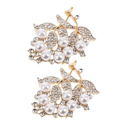 PartyKindom 2 Stück Zinklegierung Brosche mit Strass und Perle Anstecknadel für Damen Ansteckbrosche für Anzug Vielseitiges Schmuckaccessoire für Kleidung Taschen und Hüte von PartyKindom