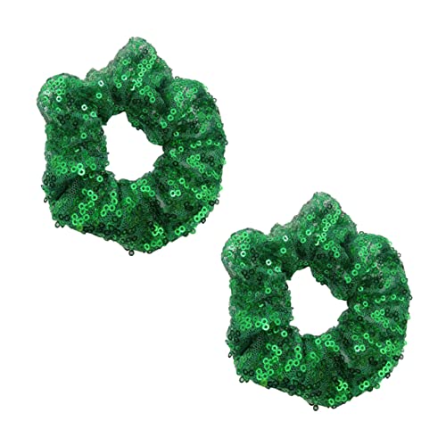 PartyKindom 2 Stücke Haargummi mit weihnachtlichen Pailletten Weihnachtshaarring Stirnband Rot haarband set haarspange weihnachten edelsteine halstuch damen dehnbarer Haarring Haarseil waschen von PartyKindom