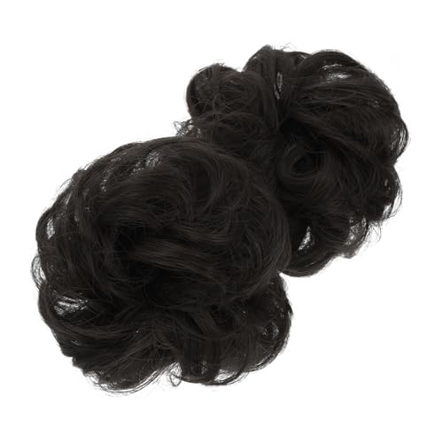 PartyKindom 2 Stücke Stück Perücke Stirnband Haar Mädchen Bun Pferdeschwanz Extensions Topper Frauen Hohe Temperatur Draht von PartyKindom