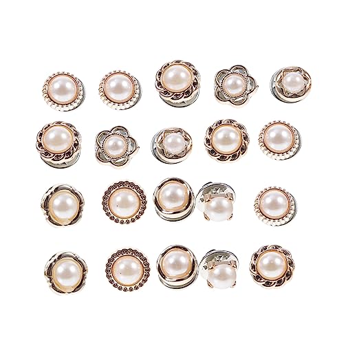 PartyKindom 20 Stück Perlenknöpfe für Hemden Praktische und Ästhetische Design für Formelle und Anlässe Langlebig und Rostbeständig Vielseitig Einsetzbar von PartyKindom