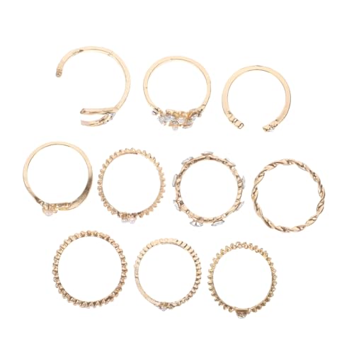 PartyKindom 20 Stück Teiliges Damen Ring Set Mond Stern Design Verstellbar Modisch Fingerschmuck für Frauen Alltag Alloy Silberschmuck von PartyKindom