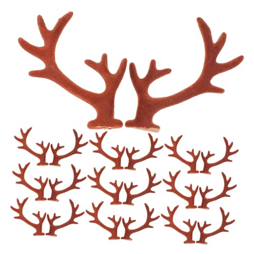 PartyKindom 20Stücke DIY Haarschmuck Geweih Zubehör für Kopfbedeckungen für Weihnachtsfeiern und Partys Robustes Beflockungsmaterial Vielseitig Einsetzbar von PartyKindom