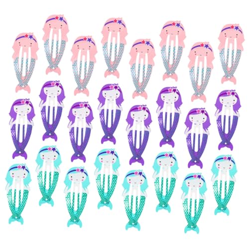 PartyKindom 24 Stck Teiliges Meerjungfrau Haarspangen Metall Snap Clips Bunte Haarklammern für Mädchen Haarschmuck Pferdeschwanz Zubehör für Party Geburtstag Weihnachten von PartyKindom