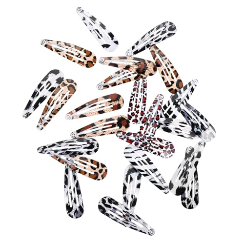 PartyKindom 24 Stück Leopard Haarspangen Damen Haarnadel Clips Entenschnabel Design Rutschfest für Eleganten Haarschmuck von PartyKindom