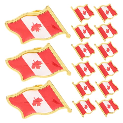 PartyKindom 25 Stück Fahnenbrosche Patch Abzeichen Ahornblattstift Ahornblatt-brosche Flagge Dekorative Broschennadel Nationale Anstecknadel Schal Brosche Kleidung Brosche Pin Eisen Rot von PartyKindom