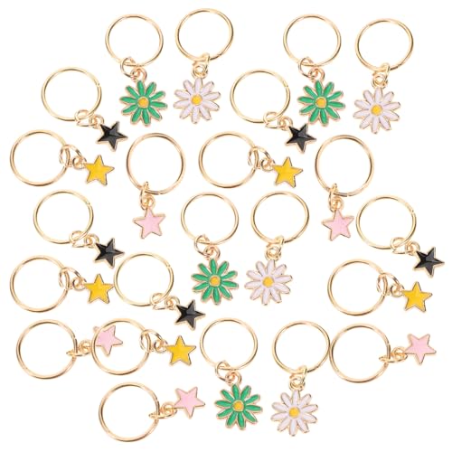 PartyKindom 25 Stück Teiliges Haarschmuck für Frauen Zinklegierung Dreadlock Ringe mit Stern Blüten und Design Leichte Haar Charms für Zöpfe und Dreadlocks Vielseitiges Styling Zubehör von PartyKindom