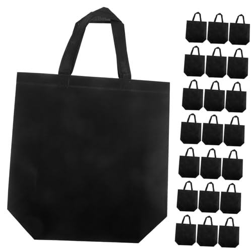 PartyKindom 25St Tragetasche schultüte bürotasche homeatic tragbarer Gemüsebeutel Schwarze Wiederverwendbare Taschen Faltbare Einkaufstüten Lebensmittel Einkaufstasche Non-Woven-Taschen Vlies von PartyKindom