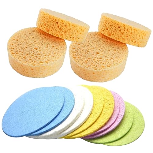 PartyKindom 25Stücke Cellulose Gesichtsreinigungsschwämme Runde Natürliche Make Up Entferner für Empfindliche Haut für Reisen und Tägliche Hautpflege Starke Wasseraufnahme von PartyKindom