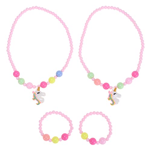 PartyKindom 2Satz Einhorn Armband für Mädchen Teiliges Schmuck mit Halskette und Armband Cartoon Einhorn Design für Party Strand und Urlaub Kreatives PartyKindom 2Satz Einhorn Armband für Mädchen Teiliges Schmuck mit Halskette und Armband Cartoon Einhorn Design für Party Strand und Urlaub Kreatives von PartyKindom