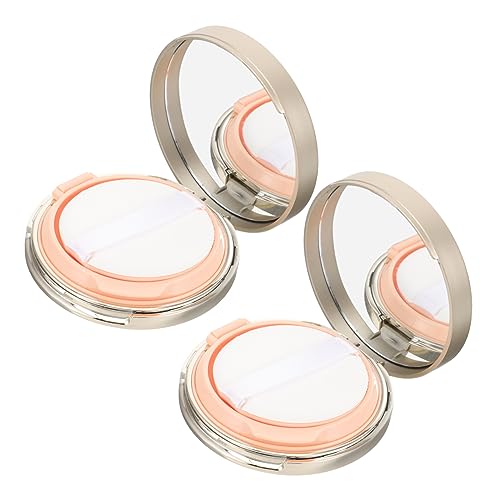 PartyKindom 2Stücke Kissen Foundation Box Kompakter Pulverbehälter mit Spiegel für Make Up Unterwegs Leicht und Platzsparend Robust und Langlebig für Täglichen Gebrauch von PartyKindom