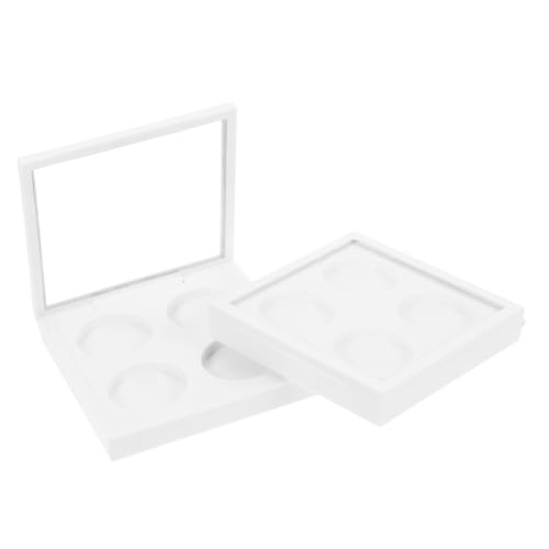 PartyKindom 2stücke Lidschattenpalette Leere Lidschattenbox Lidschatten Weiß Lidschattenetui Makeup Zubehör Lidschatten Subpackaging Container Für Kosmetika Organisation von PartyKindom