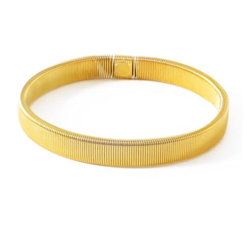PartyKindom 2stücke Goldfarbenes Dehnbares Metallarmband Für Herren Federarmreif Ärmelmanschette Strapazierfähig Und Rutschfest von PartyKindom