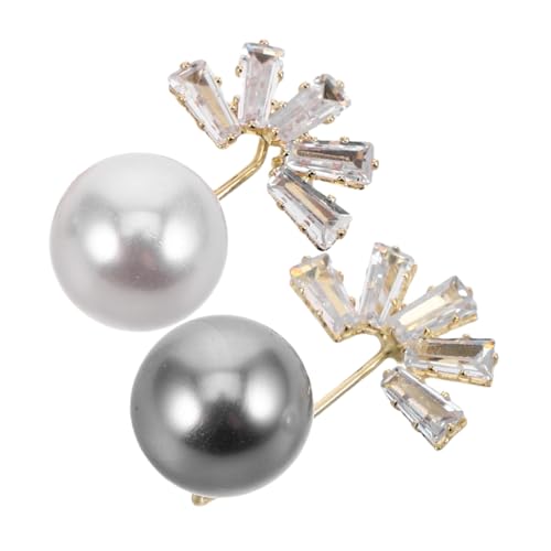 PartyKindom 2Stücke Perlen Broschen für Frauen Sicherheitsnadeln zur Kleiderfixierung Vielseitig Einsetzbar für Strickjacken Langlebig von PartyKindom